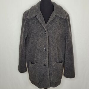 Kristen Blake Apre's Gray Vintage Button Front Oversized Teddy Bear Coat - Sz L